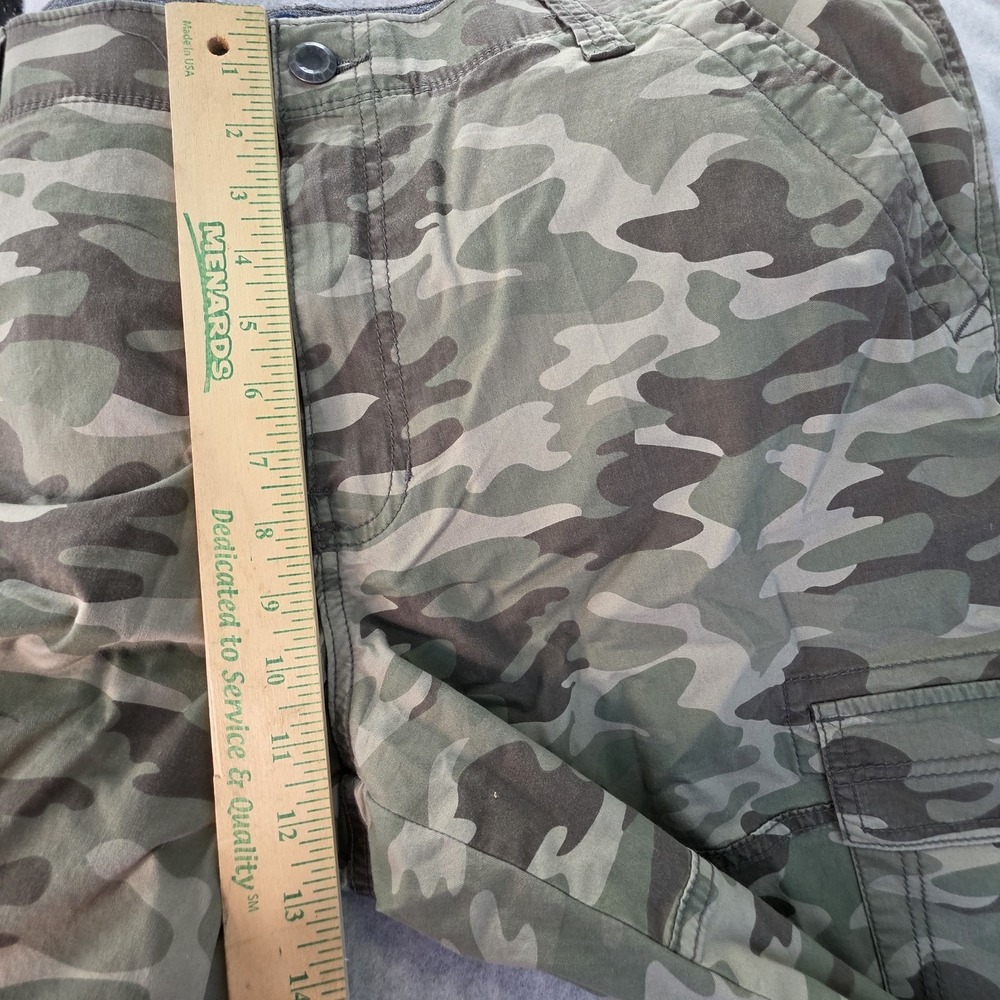 George Mens Camo Cargo Shorts Size 40 Elastic Waist Cotton Stretch 14" Inseam - Picture 13 of 16